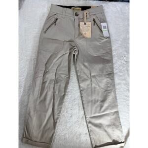 Democracy Curve Equality Utility Cargo Stone Beige Size 4 NWT Zip Pocket Flex